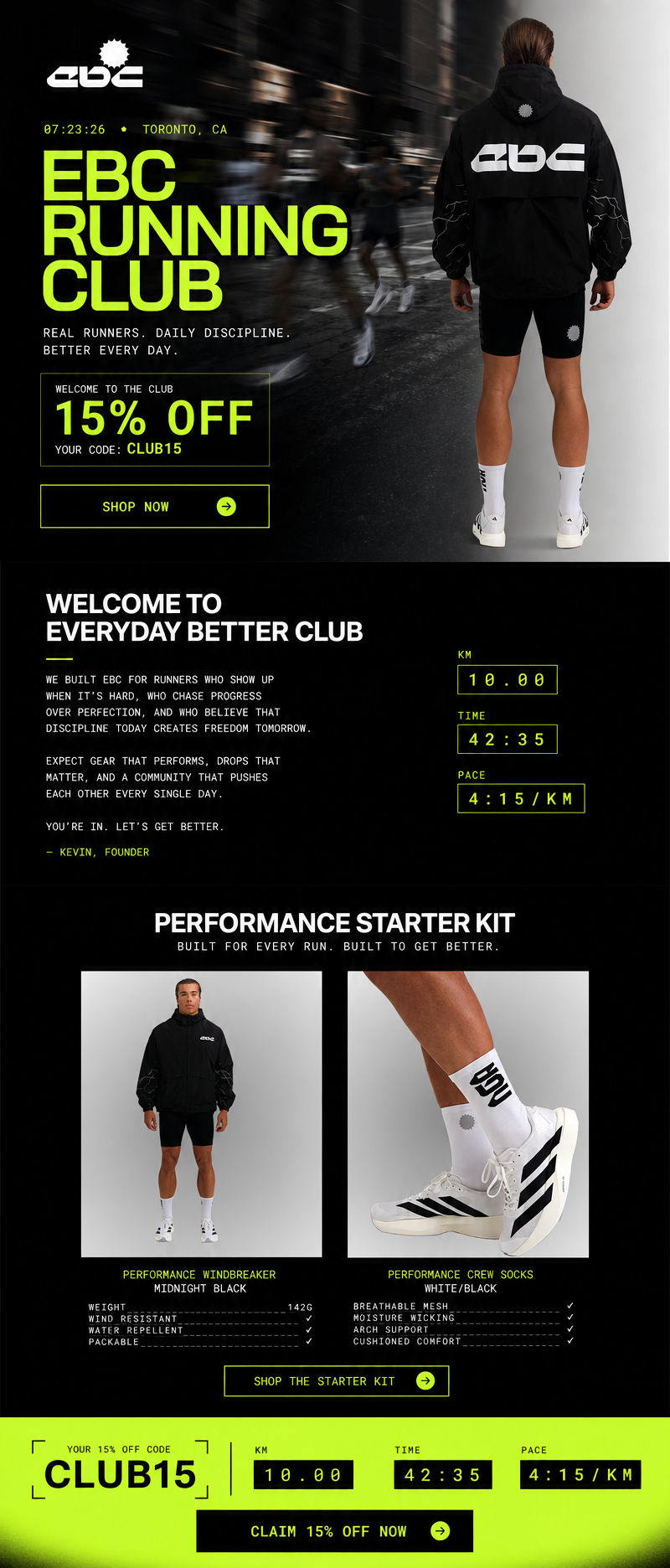 Welcome email MailPanda designed for Everyday Better Club