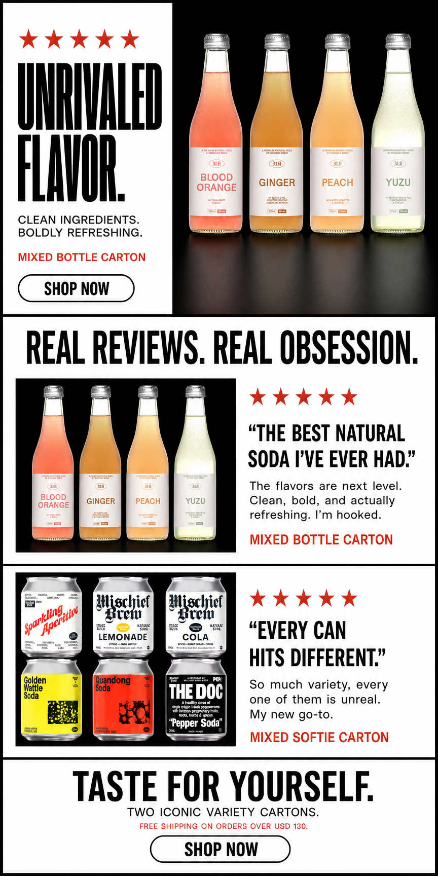 Welcome email MailPanda designed for Mischief Brew